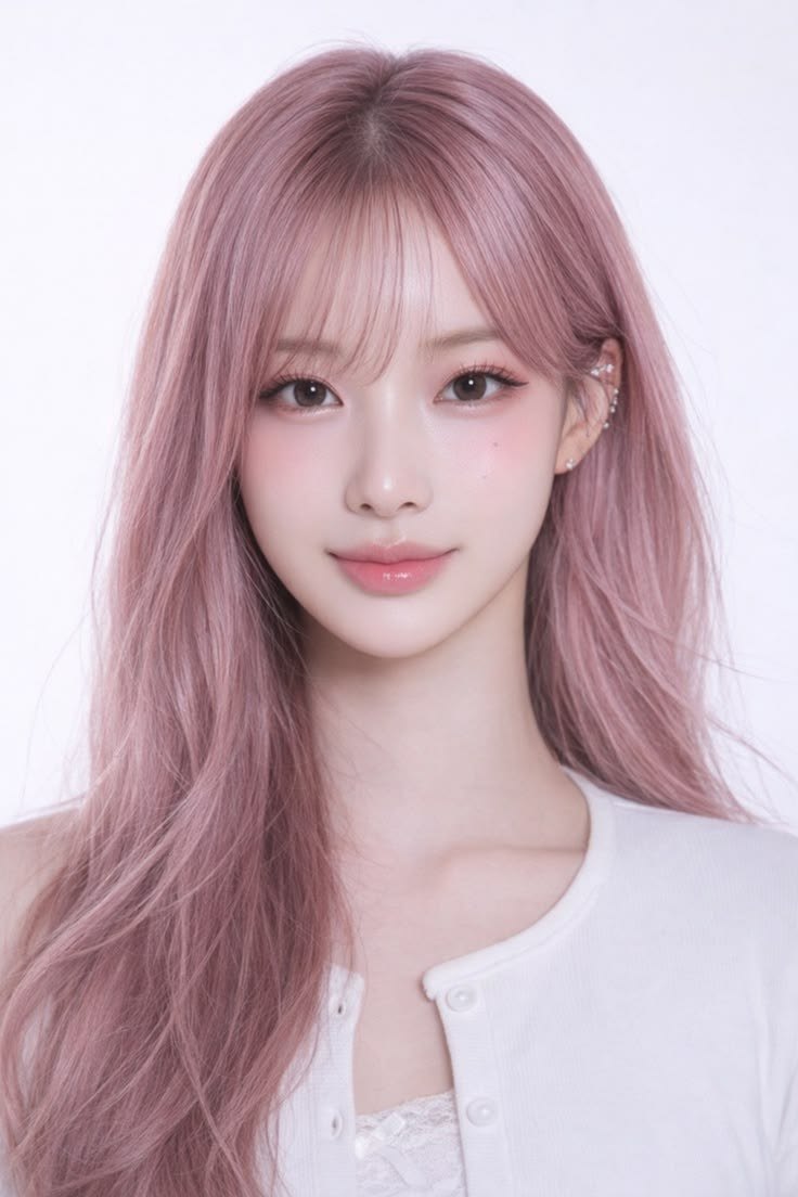 Pink beige long hair — Hair color at Beijin hair, Jeonpo-Seomyeon, Busan