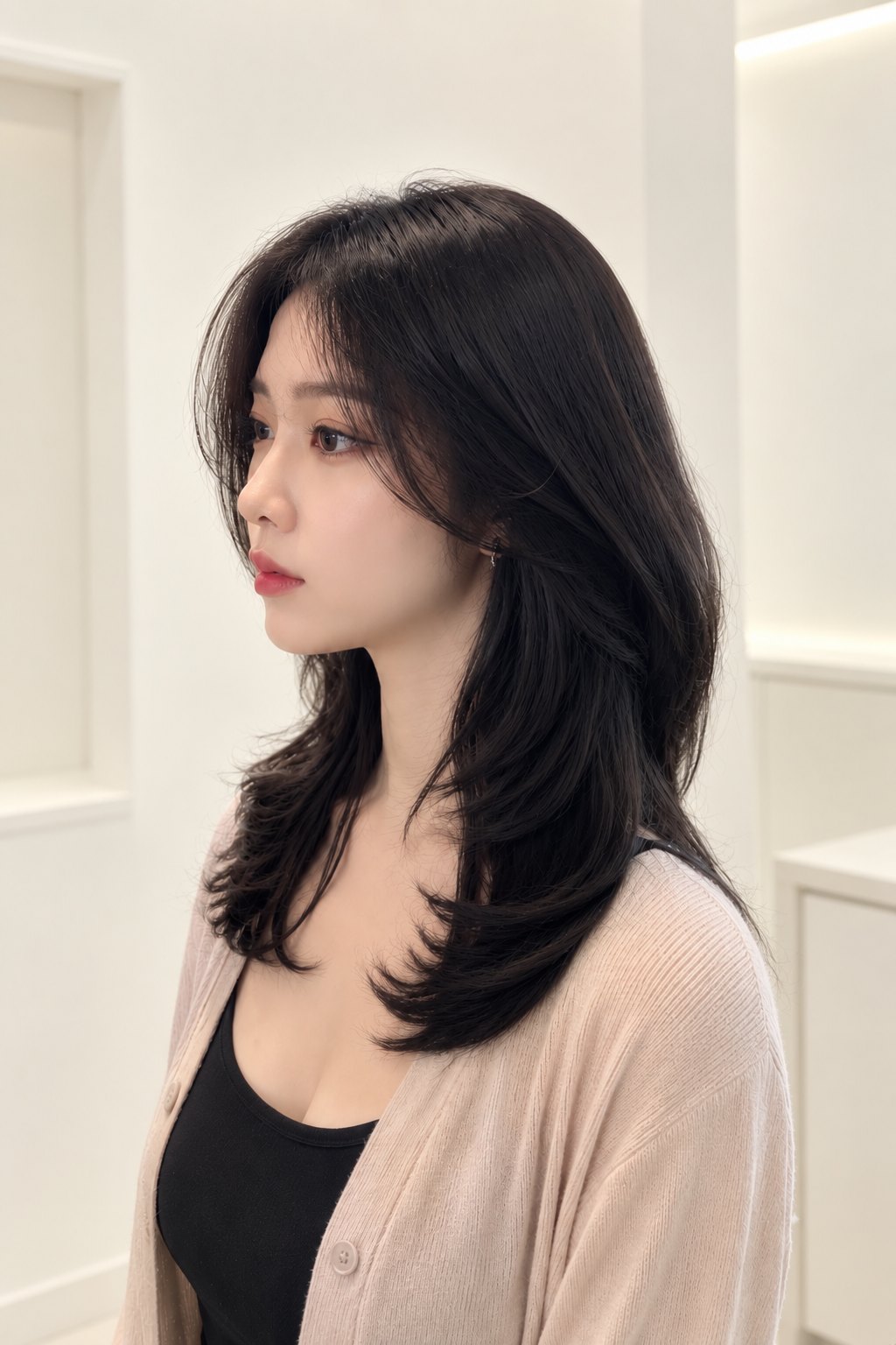 Layered cut, side view — Korean Layered Cut at Beijin hair, Jeonpo-Seomyeon, Busan