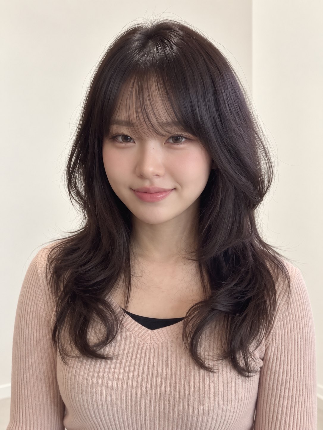 Long layered waves with bangs — Korean Perm at Beijin hair, Jeonpo-Seomyeon, Busan