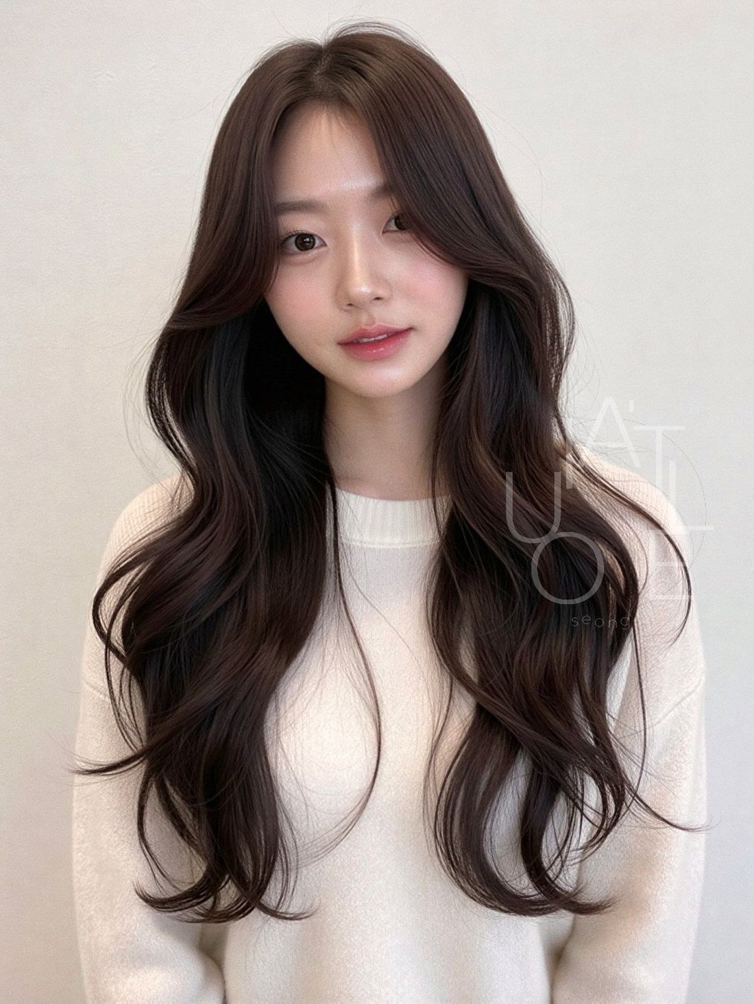 Long soft S-curl waves — Korean Perm at Beijin hair, Jeonpo-Seomyeon, Busan