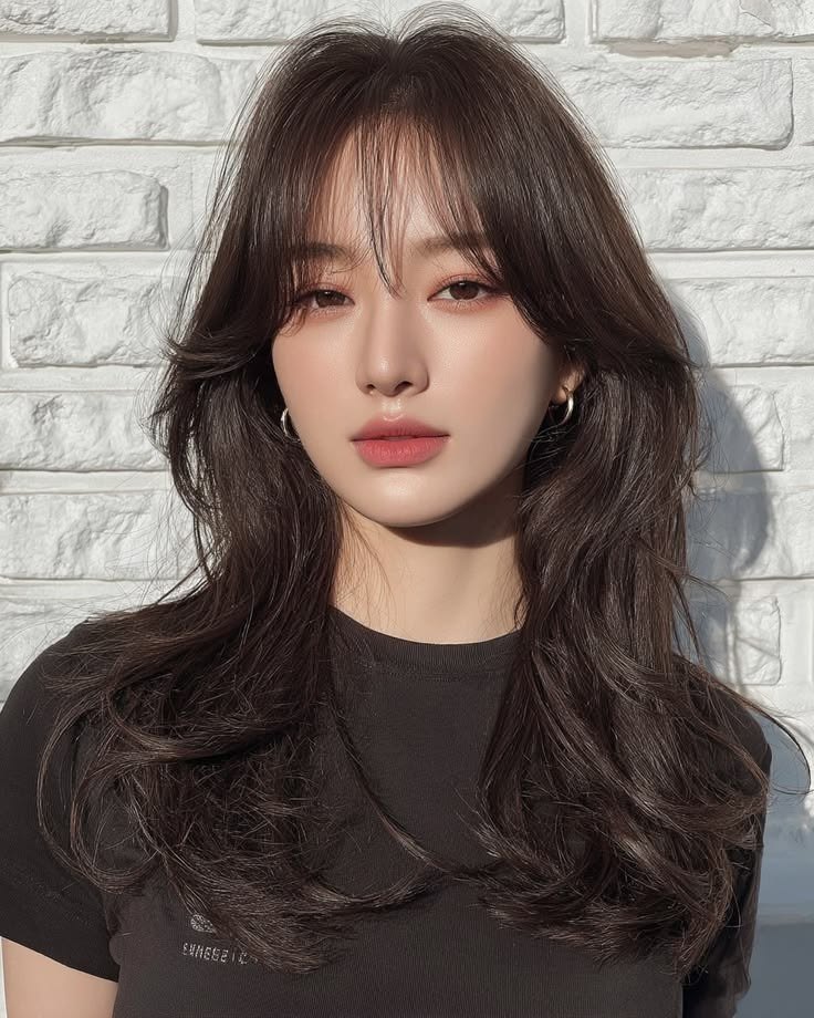 Wavy perm with curtain bangs — Korean Perm at Beijin hair, Jeonpo-Seomyeon, Busan