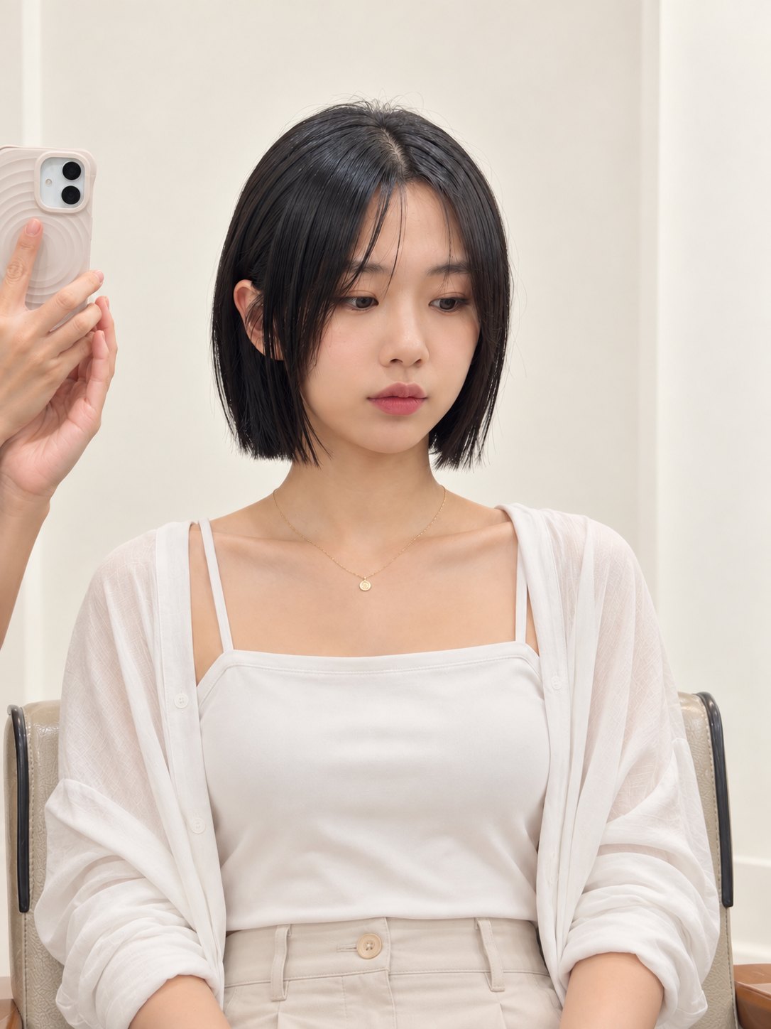 Blunt one-length bob — Korean Tassel Cut at Beijin hair, Jeonpo-Seomyeon, Busan